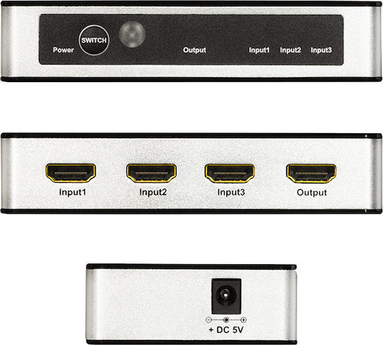 LogiLink 3x1-Port 4K 60Hz HDMI Switch HD0044