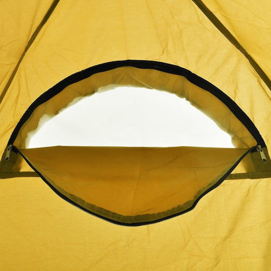 vidaXL Camping Tent Yellow for 1 Person 130x130x210cm