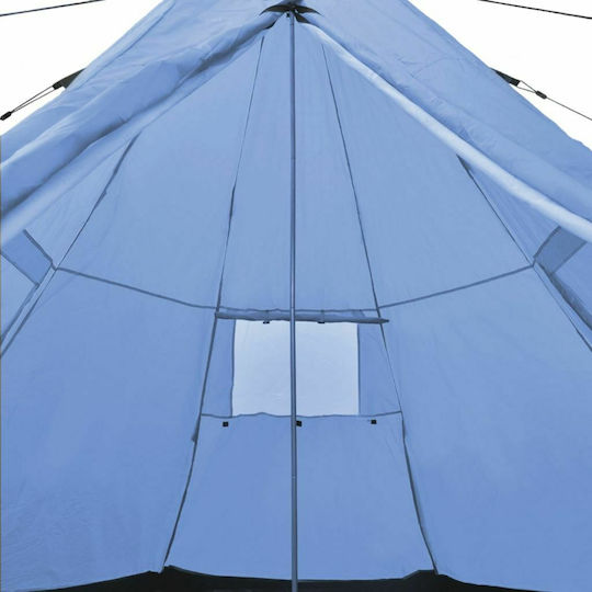 vidaXL Summer Camping Tent Teepee Blue with Double Cloth for 4 People 365x365x250cm