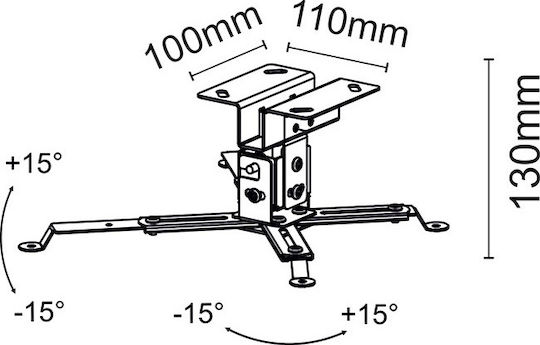 Sonora Projektorhalterung Decke Dual Project 650 Mount mit maximaler Belastung von 15kg Schwarz