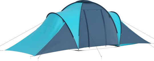 vidaXL Sommer Campingzelt Tunnel Blau für 6 Personen 576x235x150cm