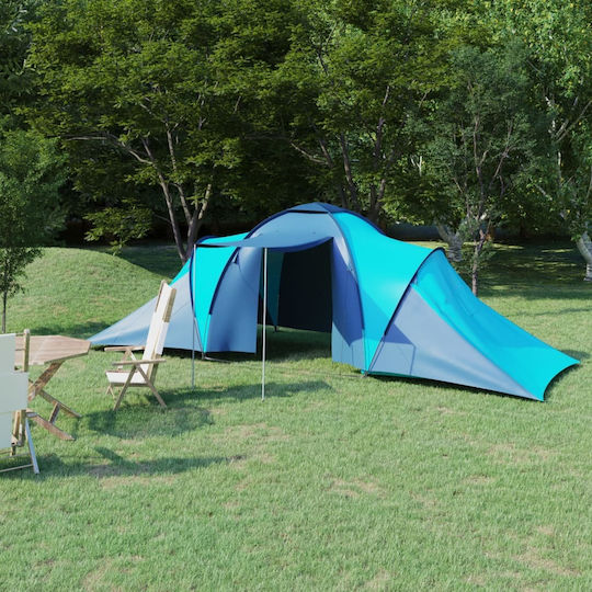 vidaXL Sommer Campingzelt Tunnel Blau für 6 Personen 576x235x150cm