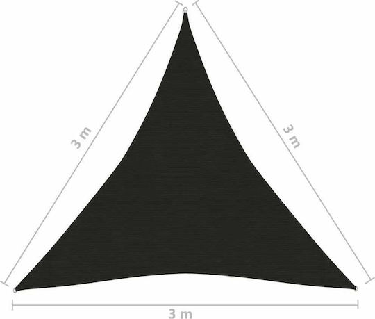 vidaXL Триъгълник Shade Sail Черен С парчета 3м изработен от HDPE 160 g/m²