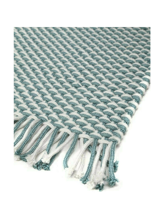 Polihome Anisotropic Rug Outdoor Rectangular with Fringes White / Blue