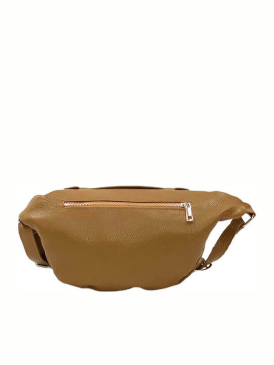 Damen-Gürteltasche aus hochwertigem Echtleder in Tan