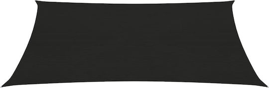 vidaXL Rechteckig Sonnensegel Schwarz Mit Hoop 2.5x3.5m 160gr/m² hergestellt aus HDPE