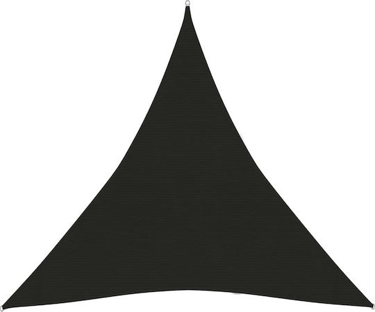 vidaXL Triangle Shade Sail Black With Hoop 4m 160gr/m² made of HDPE 160 g/m²