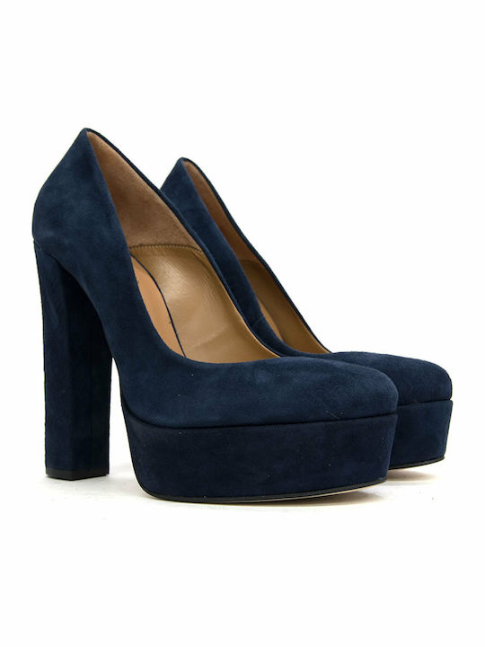3201 Suede Γόβες Μπλε