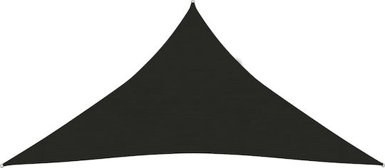 vidaXL Triangle Shade Sail Black With Hoop 3.6m 160gr/m² made of HDPE 160 g/m²