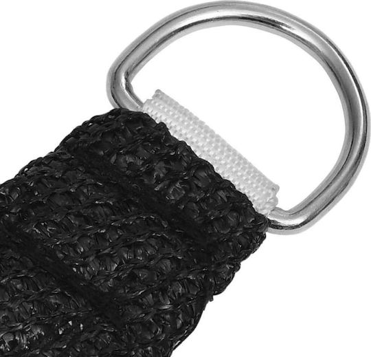 vidaXL Triangle Shade Sail Black With Hoop 3.6m 160gr/m² made of HDPE 160 g/m²