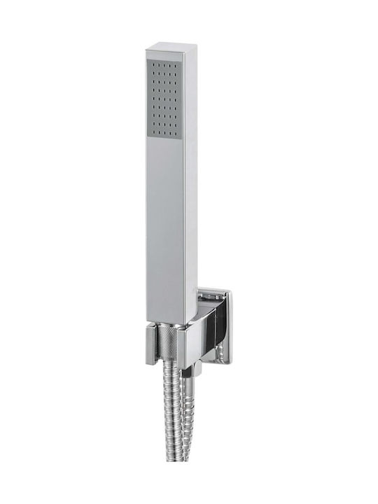 vidaXL Built-in Mixer, Hand Shower & Shower Head Set for Shower Inox Silver