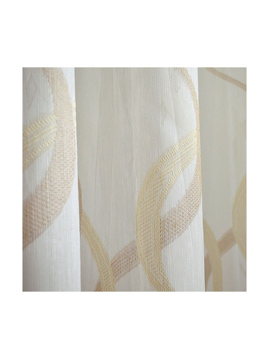 Lino Home Κουρτίνα με Τρουκς Eleni Beige 140x260εκ.