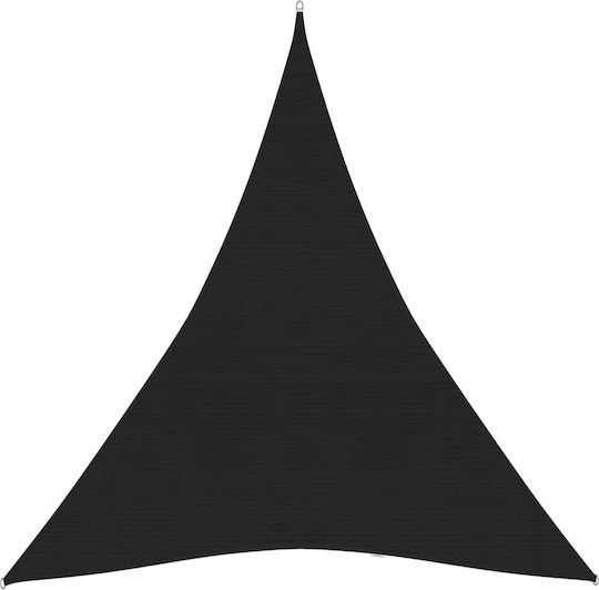 vidaXL Triangle Shade Sail Black With Hoop 5x6x6m 160gr/m² made of HDPE