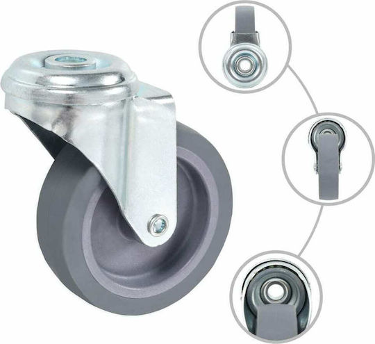vidaXL 143424 Räder Drehend aus Gummi 4 Stück 75mm