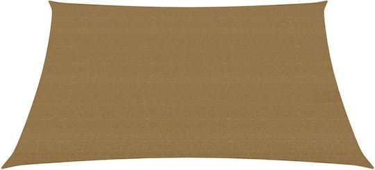 vidaXL Rectangular Shade Sail Brown With Hoop 3x4m 160gr/m² made of HDPE
