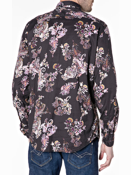 Replay Men's Shirt Long Sleeve Cotton Multicolour