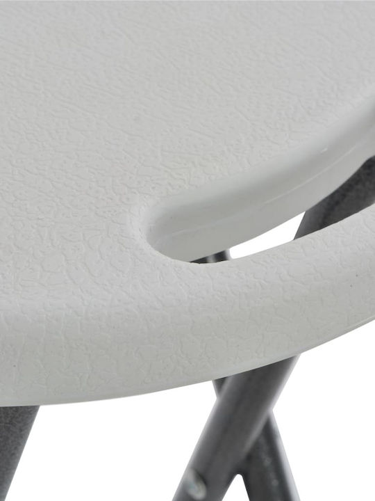 Metallic Garden Stool for Bar Outdoor White / Black 2 Pieces 35x44x80cm