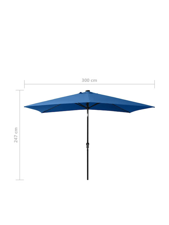 Runder Garten- und Terrassen-Sonnenschirm aus Metall Blau Φ2xΥ2.47m