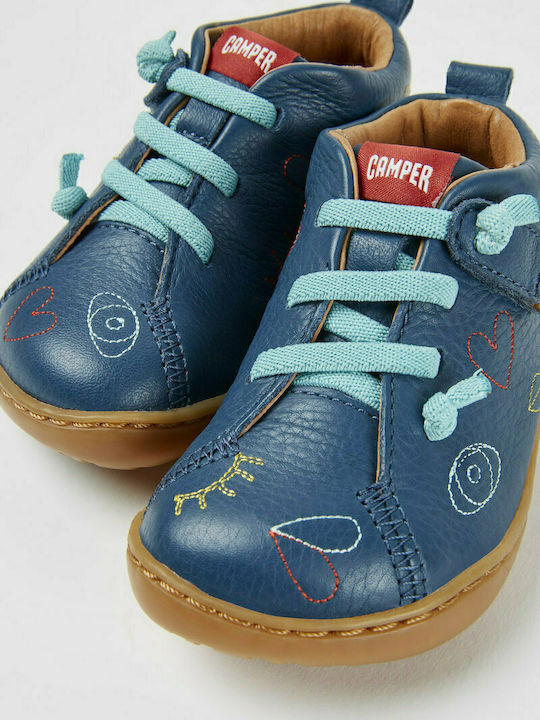 Peu Cami Kids Leather Anatomic Boots with Lace Blue