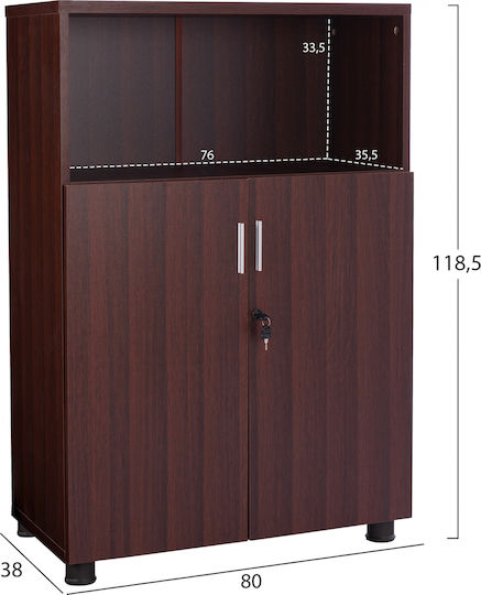 Büroaufbewahrungsschublade und -schrank Holzschatten Wenge 80x38x118,5cm