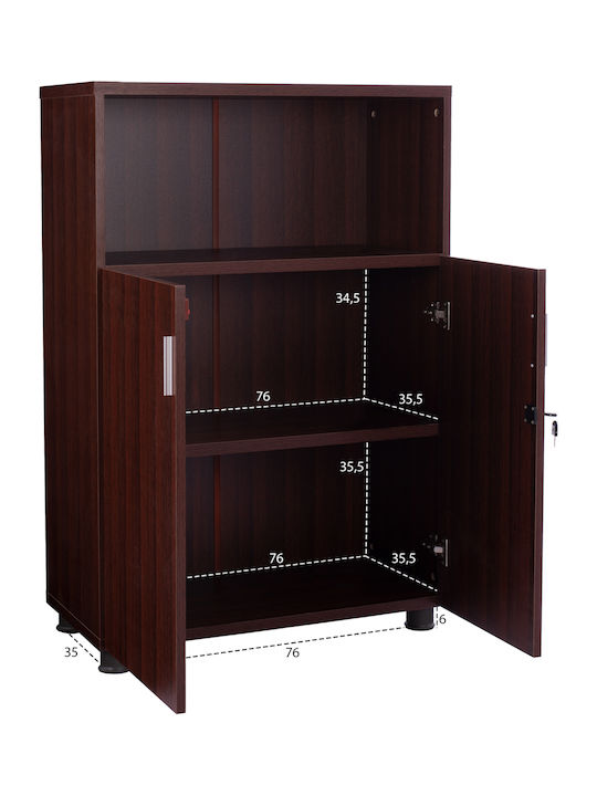 Ξύλινο Ντουλάπι Γραφείου με Κλειδαριά Wenge 80x38x118.5cm