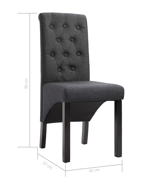 Dining Room Fabric Chair Dark Grey 42x57x95cm 2pcs