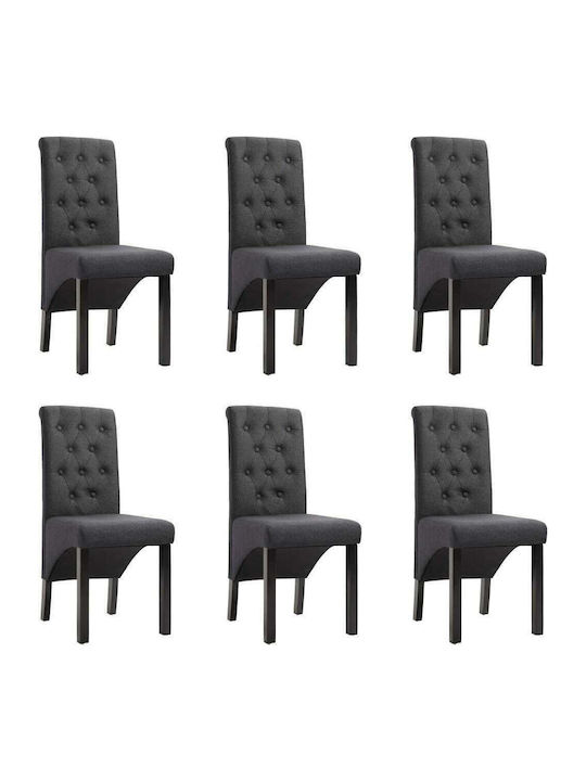 Dining Room Fabric Chair Dark Grey 42x57x95cm 6pcs