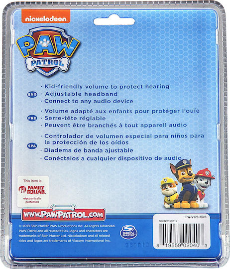 eKids Paw Patrol PW-V126 Wired On Ear Headphones with Radio Blue