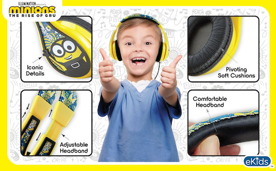 eKids Minions Ενσύρματα Παιδικά On Ear Ακουστικά Κίτρινα / Μαύρα