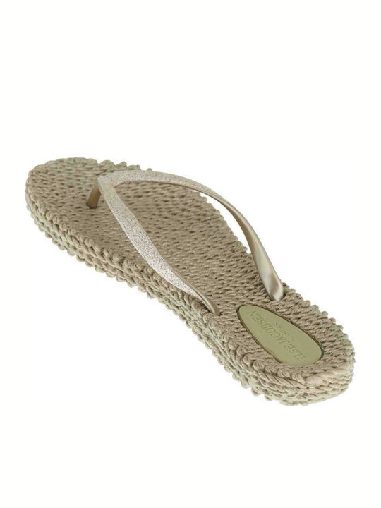 Glitter Women's Flip Flops Gold