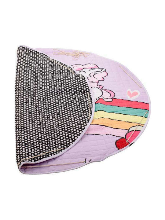 Loco Kids Synthetic Rug Unicorn Round 144cm 8mm