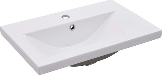 vidaXL Waschtisch mit Waschbecken L60xB38.5xH45cm Weiß