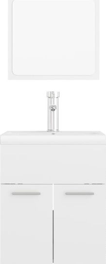 vidaXL Πάγκος με Νιπτήρα & Καθρέπτη Μ41xΒ38.5xΥ45cm Λευκός