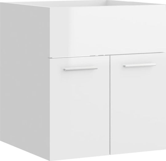vidaXL Πάγκος με Νιπτήρα & Καθρέπτη Μ41xΒ38.5xΥ45cm Λευκός