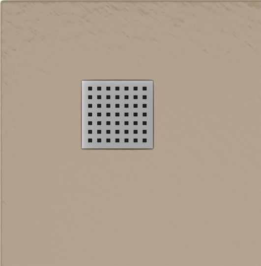 vidaXL Ημικυκλική Ακρυλική Ντουζιέρα 90x90cm Καφέ