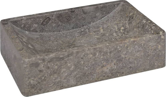 vidaXL Επικαθήμενος Νιπτήρας Πέτρινος 45x30x12cm Γκρι