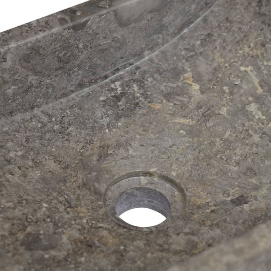 vidaXL Επικαθήμενος Νιπτήρας Πέτρινος 45x30x12cm Γκρι