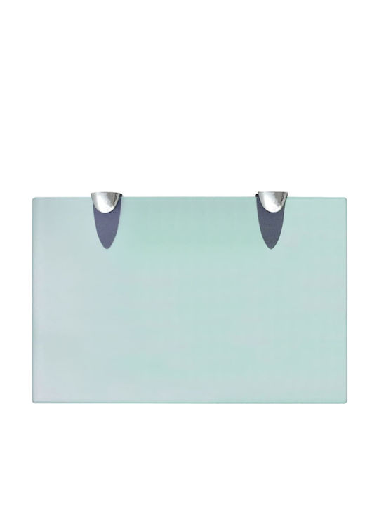 vidaXL An der Wand montiert Badezimmerregal Glas mit 2 Regalböden 30x30x30cm Transparent