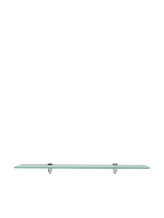 vidaXL Montat pe perete Raft Baie Sticlă cu 2 Rafturi 70x10x0.8cm Transparentă