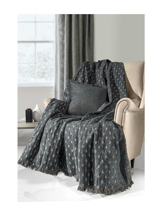 Guy Laroche Three-Seater Sofa Throw 2 Sides Intima 180x300cm Titanium