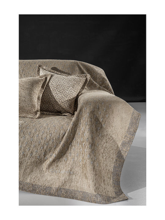 Guy Laroche Intima Sofa Throw 2 Sides Chenille 180x250cm Natural