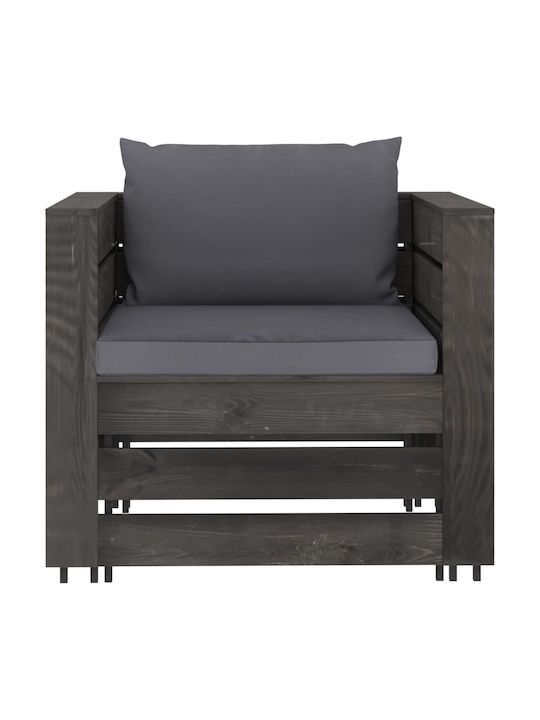 Set Outdoor Lounge Grey - Charcoal with Pillows 2pcs