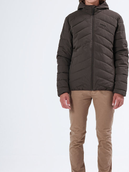 Зимно Мъжко Якето Puffer Водоустойчиво Каки