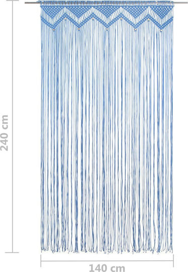 vidaXL Perdea ușă Albastru 140x240cm 323986