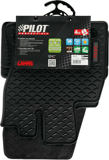 Lampa Set of Front and Rear Mats 4pcs for Volkswagen Golf Sportsvan Audi A3 2012-2020 Black