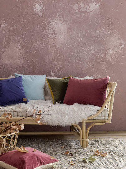 Nima Sofa Cushion Nuan Velvet Wine Red / Light Beige 40x60cm