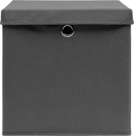 vidaXL Текстилна Кутия За Съхранение С Капак Сива 32x32x32см 10 Бройки
