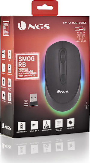NGS SMOG RB Wireless RGB Gaming Mouse Black