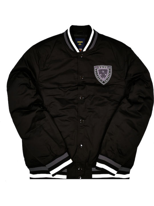 Varsity Bomber Jacket Collegejacke Jacke Schwarz