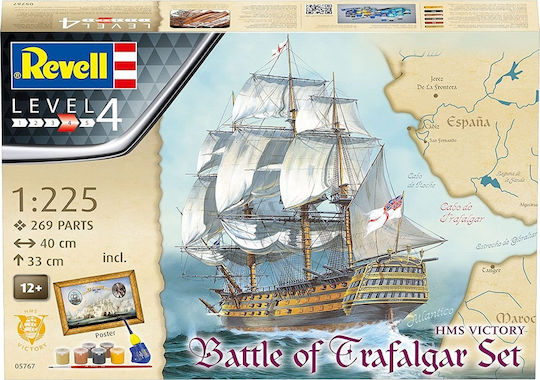 Revell My Hobby Battle of Trafalgar Modeling Figure Ship 269 Pieces in Scale 1:225 with Glue and Paints 60x42cm.